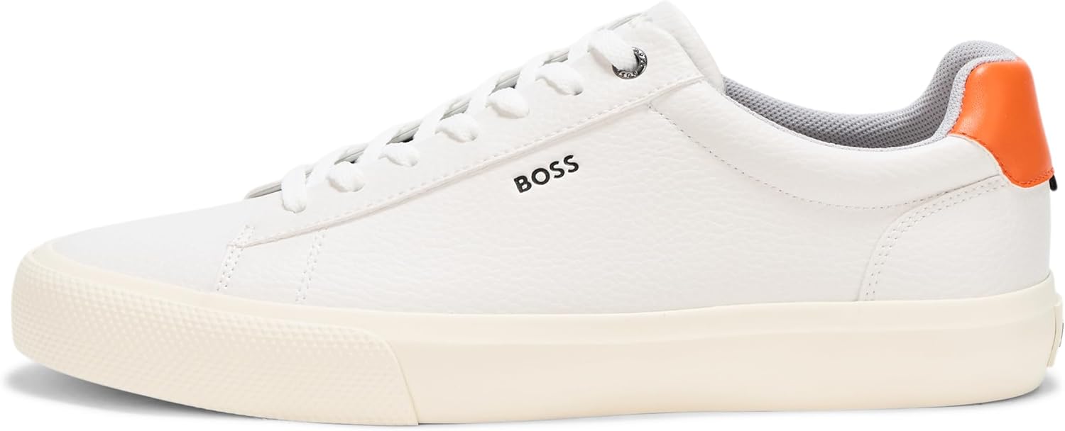 Кроссовки BOSS мужские Aiden Logo Block Leather Low Top, Catfish Black — фото 2