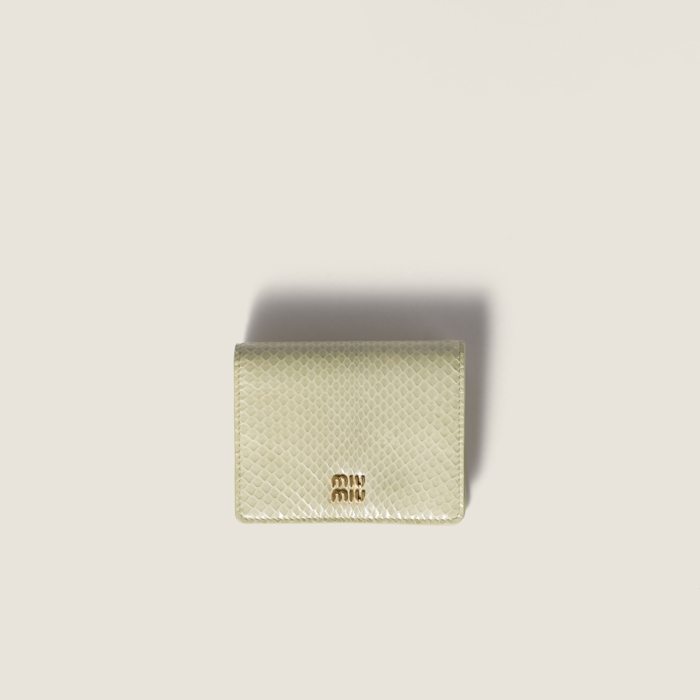 

Маленький кожаный кошелек из кожи айерс MIU MIU, фисташковый зеленый