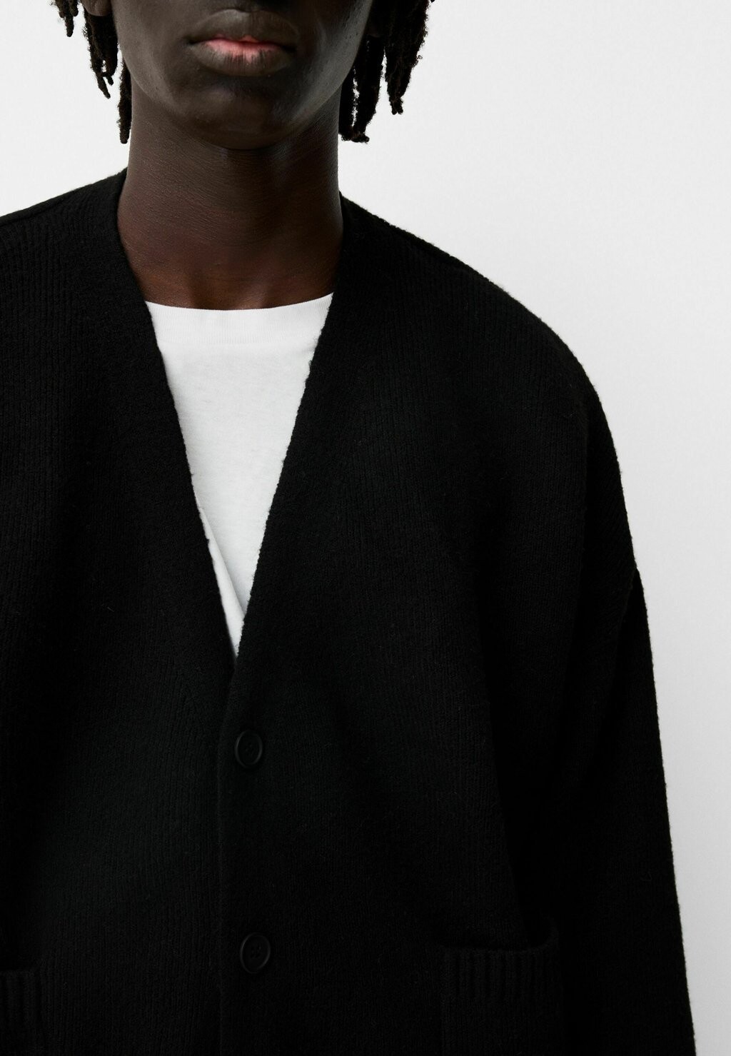 

Кардиган WITH POCKETS Bershka, цвет Black Denim