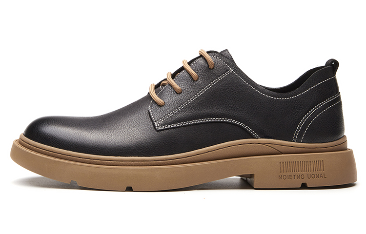 ST&SAT Повседневные кожаные туфли мужские низкие черные хаки, цвет Khaki — фото 3