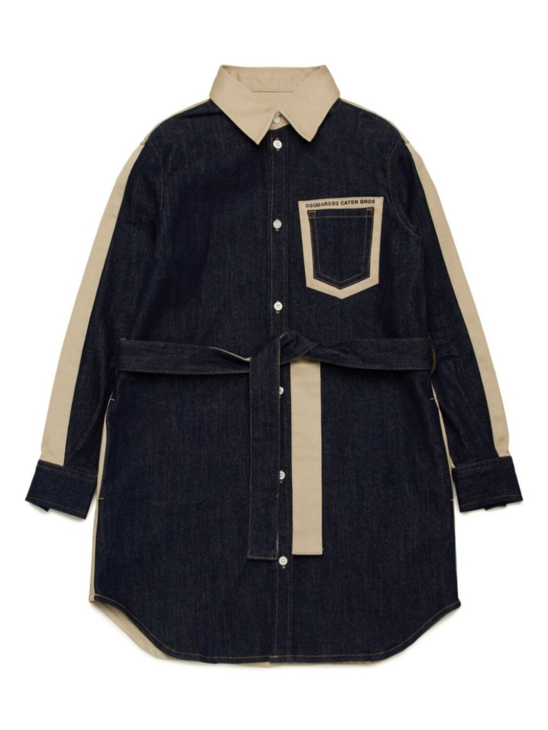 

DSQUARED2 KIDS джинсовое платье-рубашка со вставками