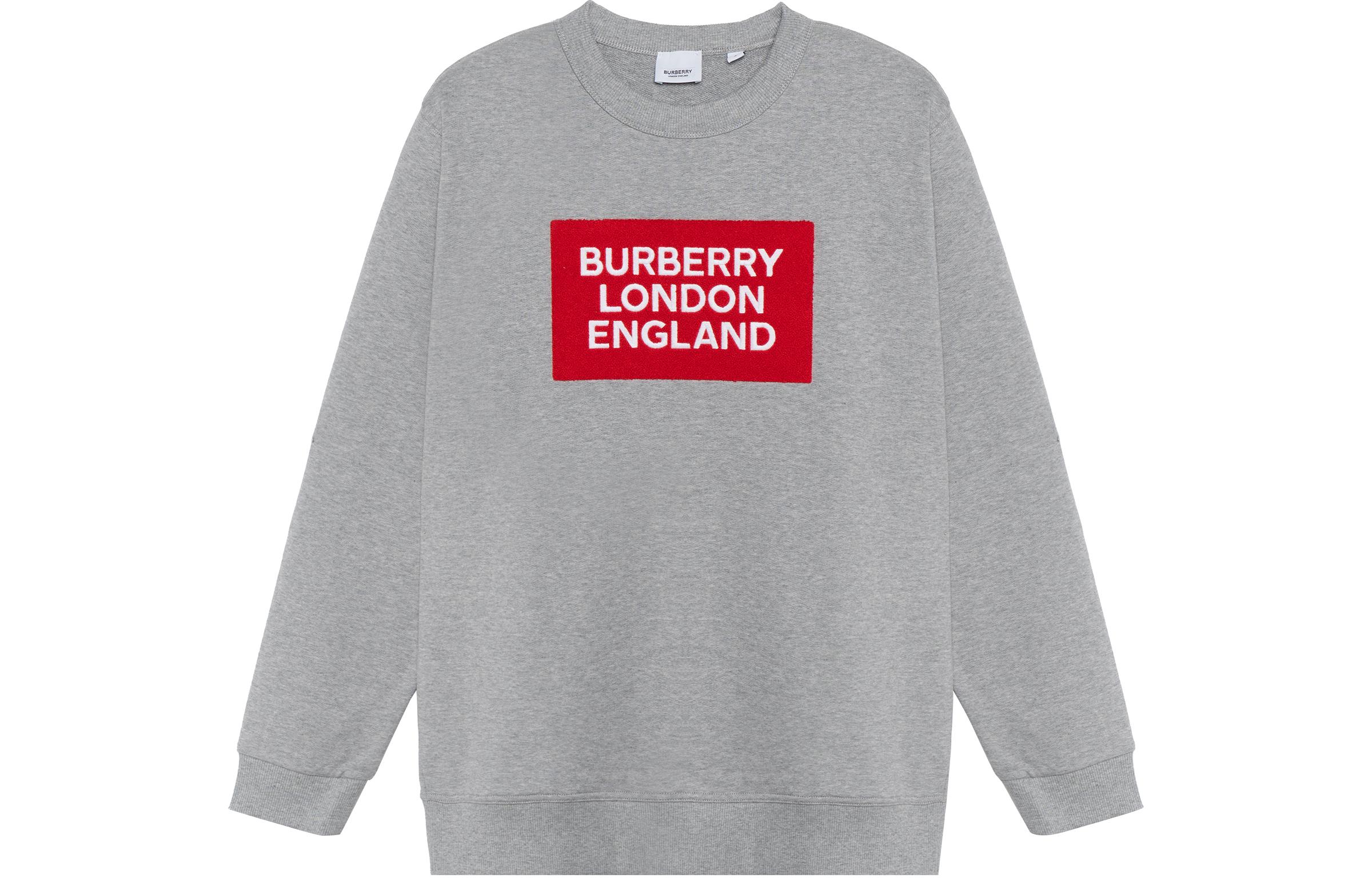Свитшот Burberry хлопковый с логотипом, светло-серый — фото 3