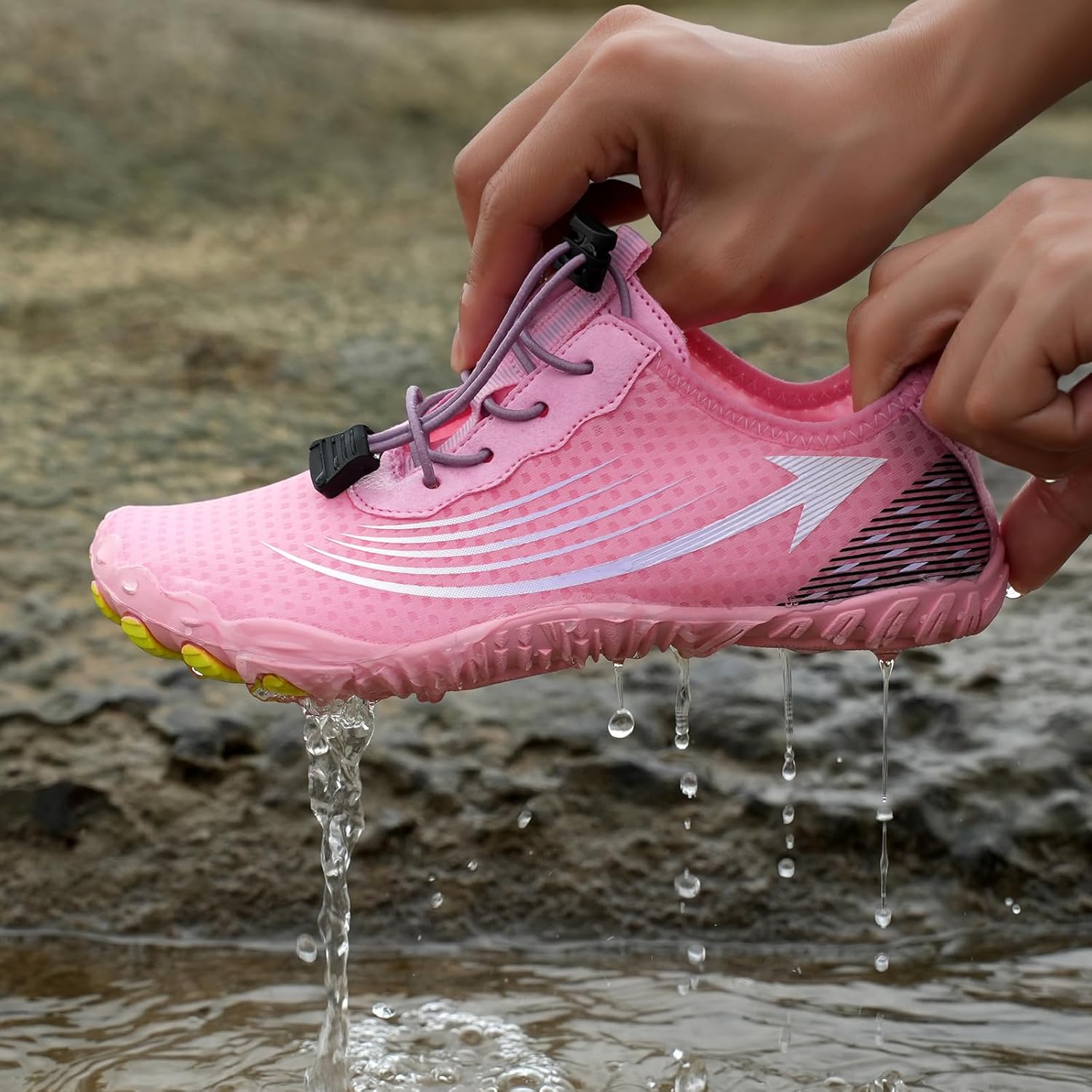 Кроссовки для ходьбы Hike Barefoot Shoes для женщин и мужчин, нескользящая Ayziemezm, розовый — фото 4