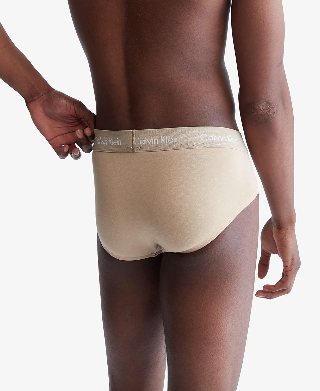 Комплект из 3 трусов-брифов Calvin Klein Mens Cotton Stretch Hip, Shoreline, Clay, Travertine — фото 3