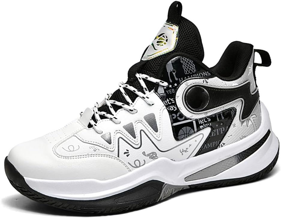 

Кроссовки MAUGELY унисекс для баскетбола, дышащие, удобные, высокие, с противоскользящей подошвой, модные беговые кроссовки, черный