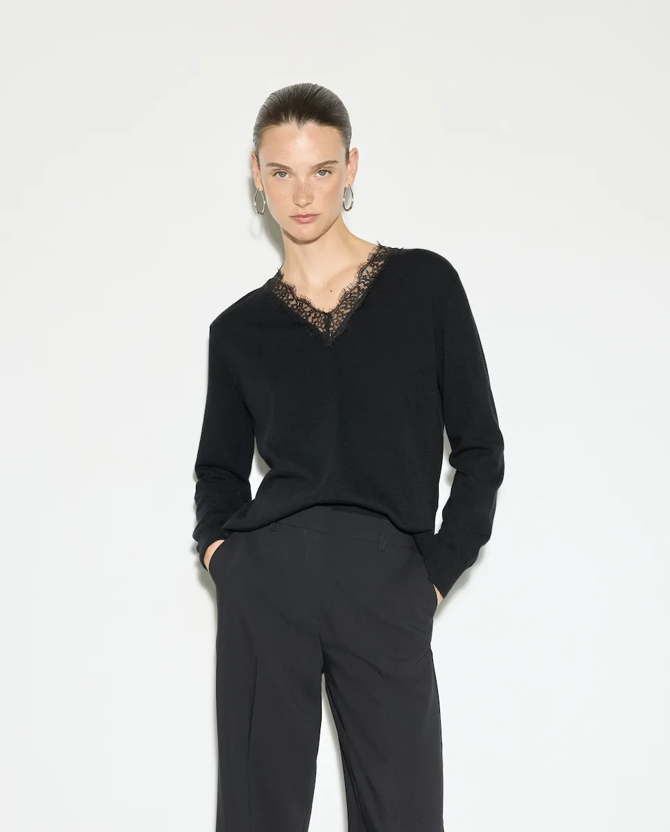 

Женский джемпер с V-образным вырезом Woman El Corte Inglés, черный