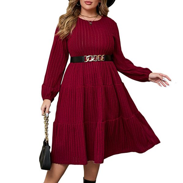 

Брюки миди с ярусными рукавами-фонариками Plus size 3x Elitespirit, Red