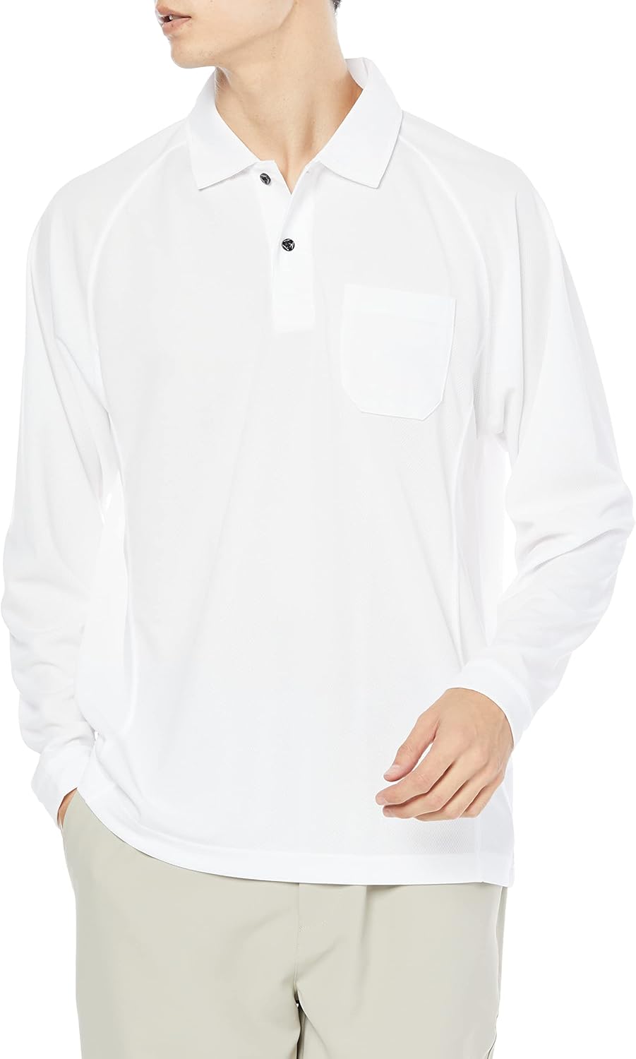 

Мужская рубашка-поло с длинным рукавом и карманами COCOS Nobuoka Andare Schietti AS-1658 Co-Cos Nobuoka, белый