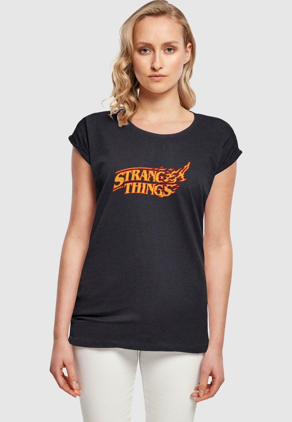 

Футболка с принтом STRANGER THINGS LOGO BREAKING ABSOLUTE CULT, темно-синий