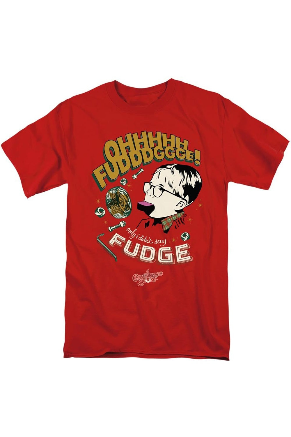

Футболка с коротким рукавом для взрослых A Christmas Story Fudge Gildan, красный