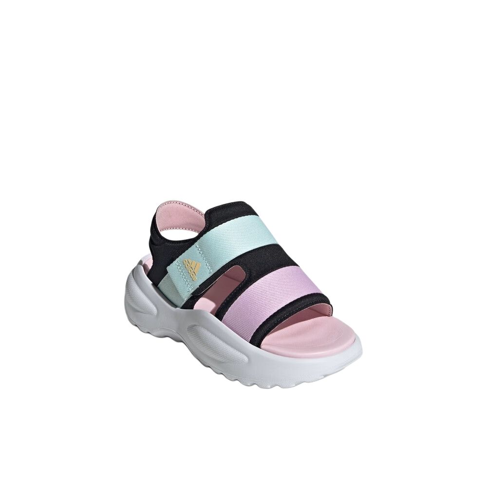 Детские сандалии Mehana Anti Slip с износостойким низким верхом Adidas, черный/зеленый/фиолетовый — фото 4