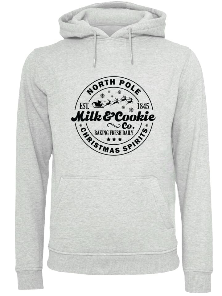 

Пуловер F4NT4STIC Hoodie Milk and Cookie Bakery Retro Christmas Sign, пятнистый серый