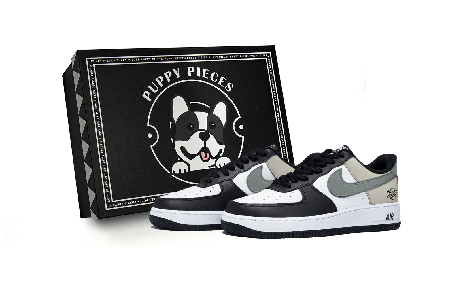 

Nike Кроссовки Air Force 1 Sparkling Haze, специальные, противоскользящие, низкие, для скейтбординга, мужские, черно-белые