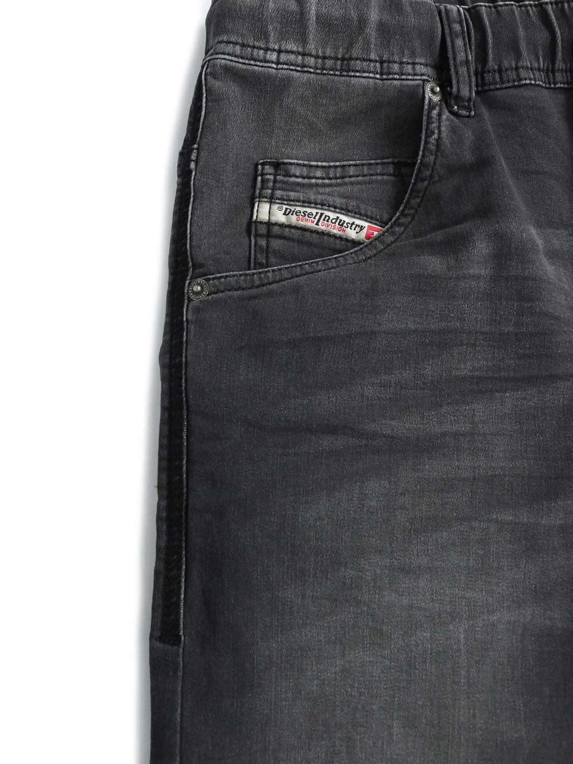 Зауженные джинсы Diesel 2030 D-KROOLEY JOGGJEANS Superstretch & Supersoft темно-серого цвета — фото 4