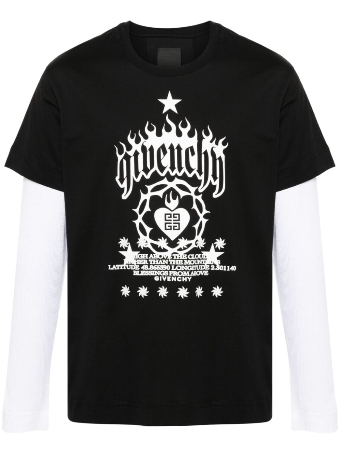

Givenchy футболка с многослойными рукавами, черный