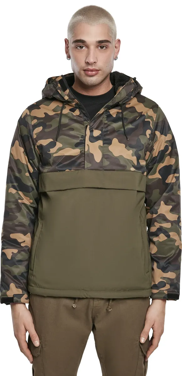 

Куртка всепогодная URBAN CLASSICS " Urban Classics Men's Camo Mix Pullover Jacket" (1 шт.), с капюшоном, оливковый