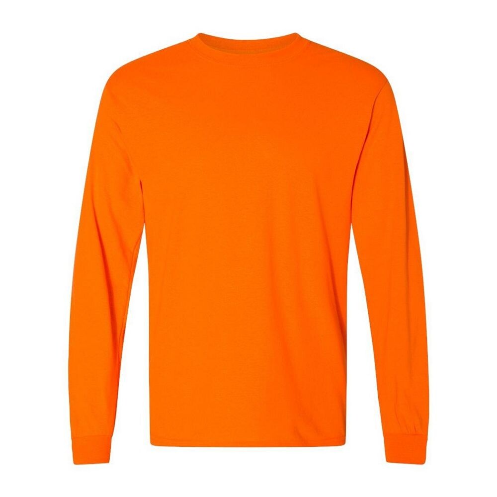 

Футболка с длинным рукавом Gildan Dryblend 50/50, цвет Safety Orange