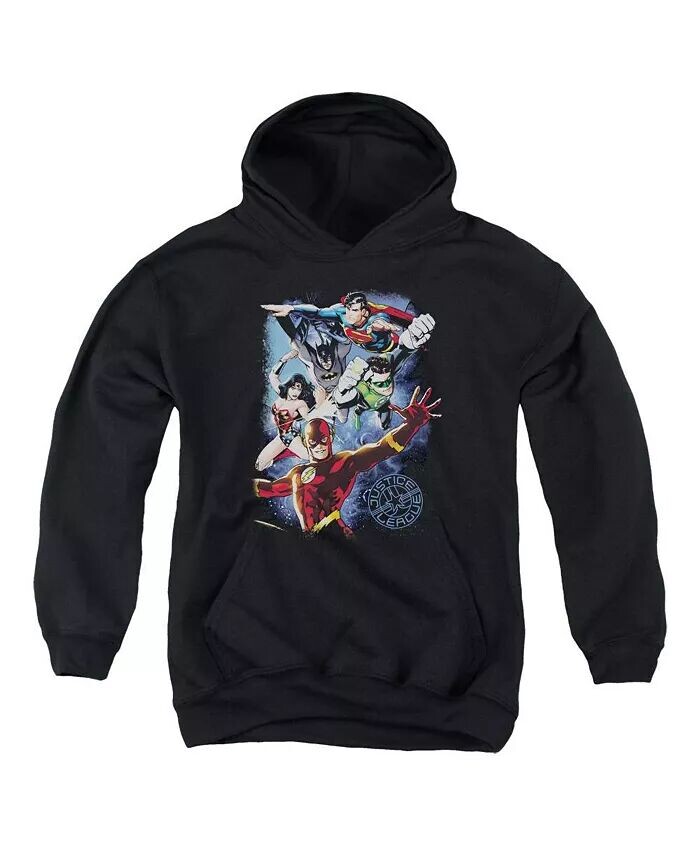 

Толстовка с капюшоном Boys of America Youth Galactic Attack Color Pull Over Hoodie / Толстовка с капюшоном Justice League, черный