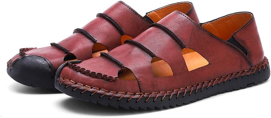 

Летние дышащие сандалии Asifn из кожи, легкие повседневные туфли для ходьбы, слипоны для вождения, модные тапочки, удобные для работы, офиса и улицы, красный