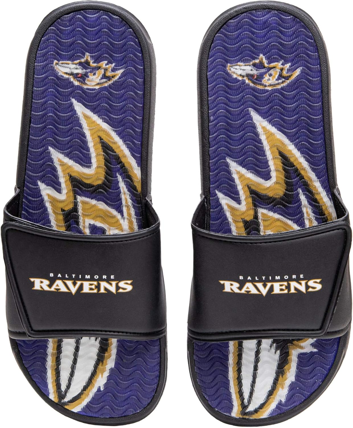 

Мужские спортивные шлепанцы Legacy FOCO Commanders NFL, Baltimore Ravens 13-14 Wordmark