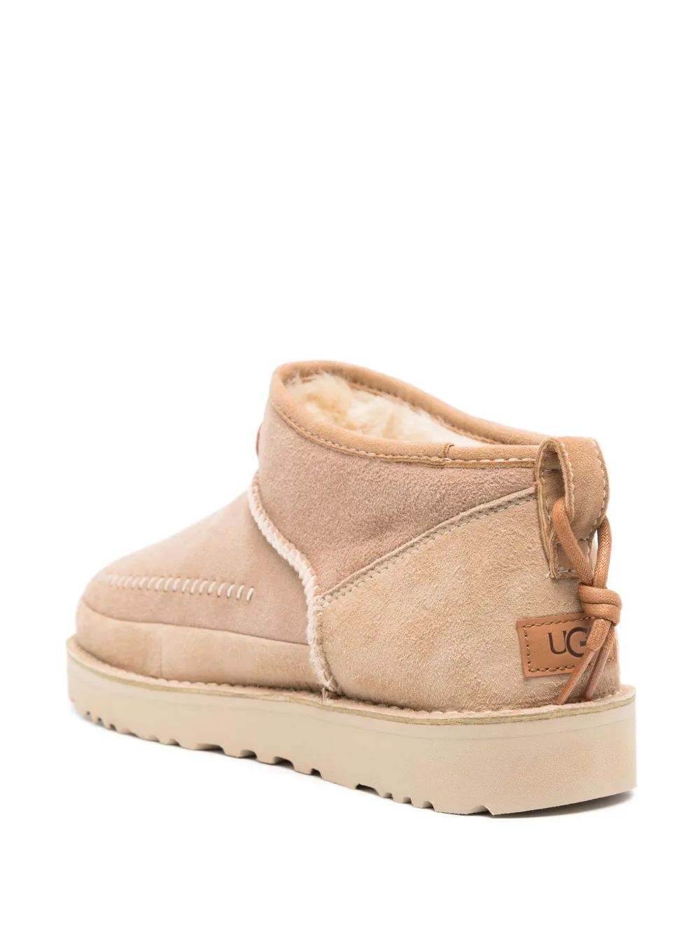 Мужские угги UGG Ultra Mini Crafted Regenerate короткие кожаные, бежевый — фото 3