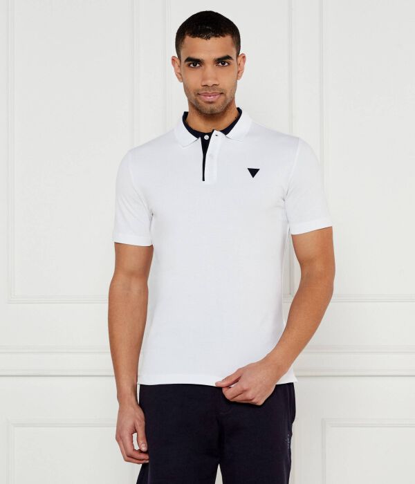 

Рубашка поло Slim fit Guess Jeans, белый
