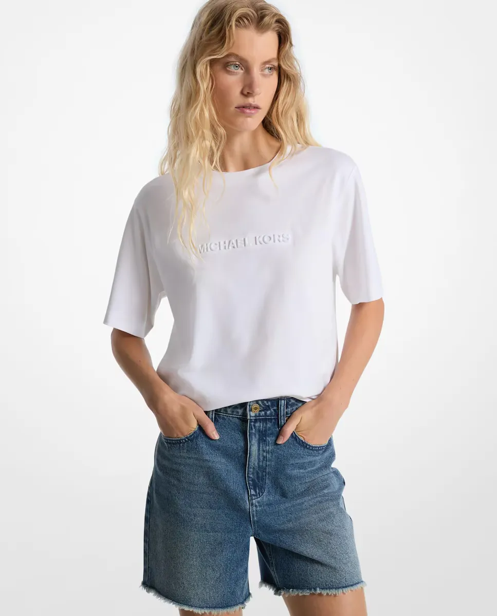 

Женская хлопковая футболка с логотипом Michael Michael Kors, белый