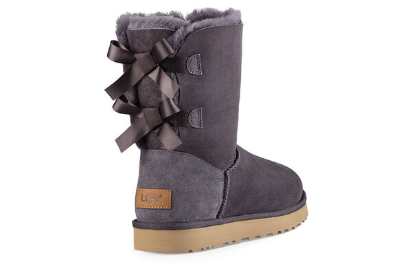 Ботинки зимние UGG Bailey Bow II 2.0 с флисовой подкладкой, фиолетово-серый — фото 4