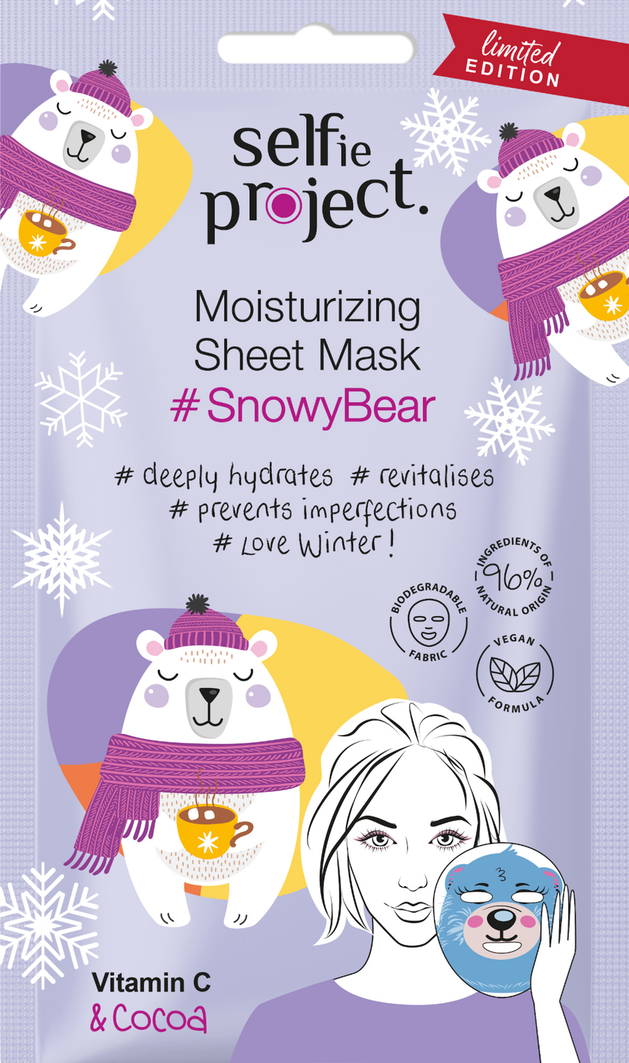 

Маска для лица Selfie Project Pflegende Tuchmaske #SnowyBear