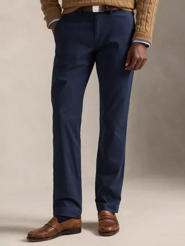 Брюки Bedford из смесовой хлопковой ткани, цвет Морской Ralph Lauren