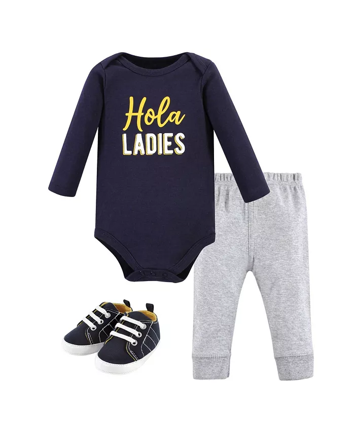 

Комплект для мальчиков Hudson: боди, штаны и пинетки из хлопка Hudson Baby, синий