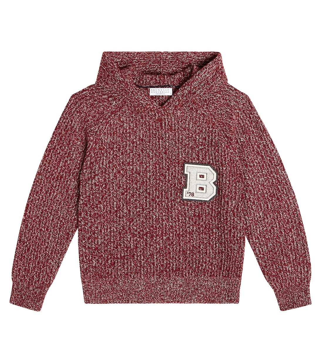 

Толстовка из шерсти, кашемира и шелка Brunello Cucinelli, красный