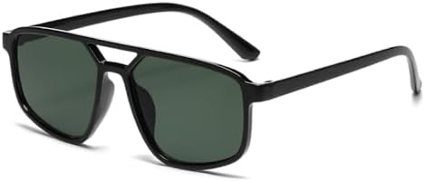 

Винтажные солнцезащитные очки в маленькой квадратной оправе 2026 года для женщин и мужчин, модные солнцезащитные очки с двойной перемычкой, стильные женские очки MTZJH, Green