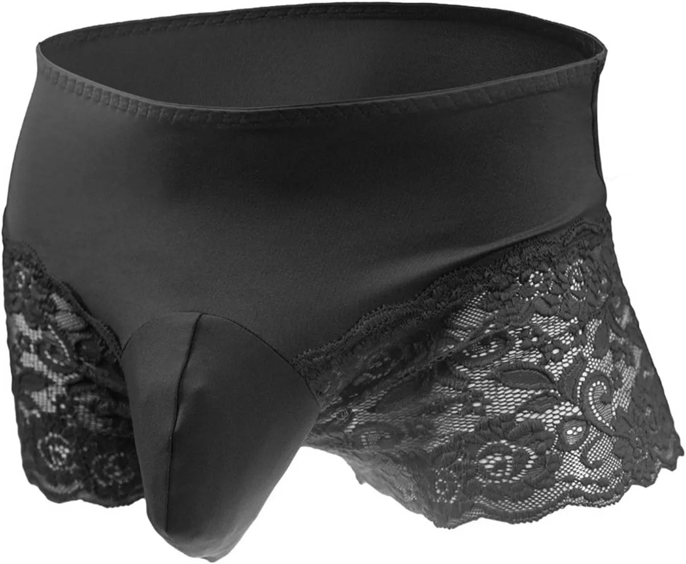 Боксеры кружевные с прозрачными бедрами, Black