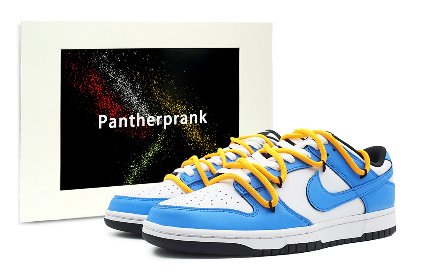 

Кроссовки для скейтбординга Dunk унисекс с низким верхом, синий/белый/желтый Nike