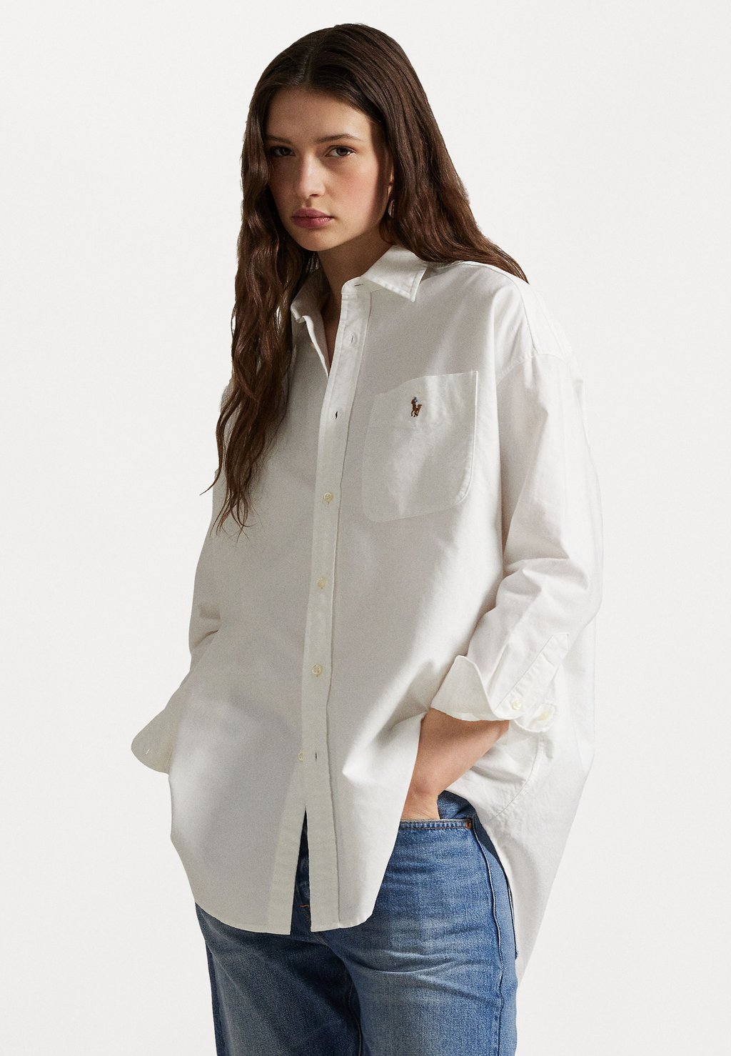 

Блузка на пуговицах THE BIG COTTON OXFORD SHIRT Polo Ralph Lauren, белый