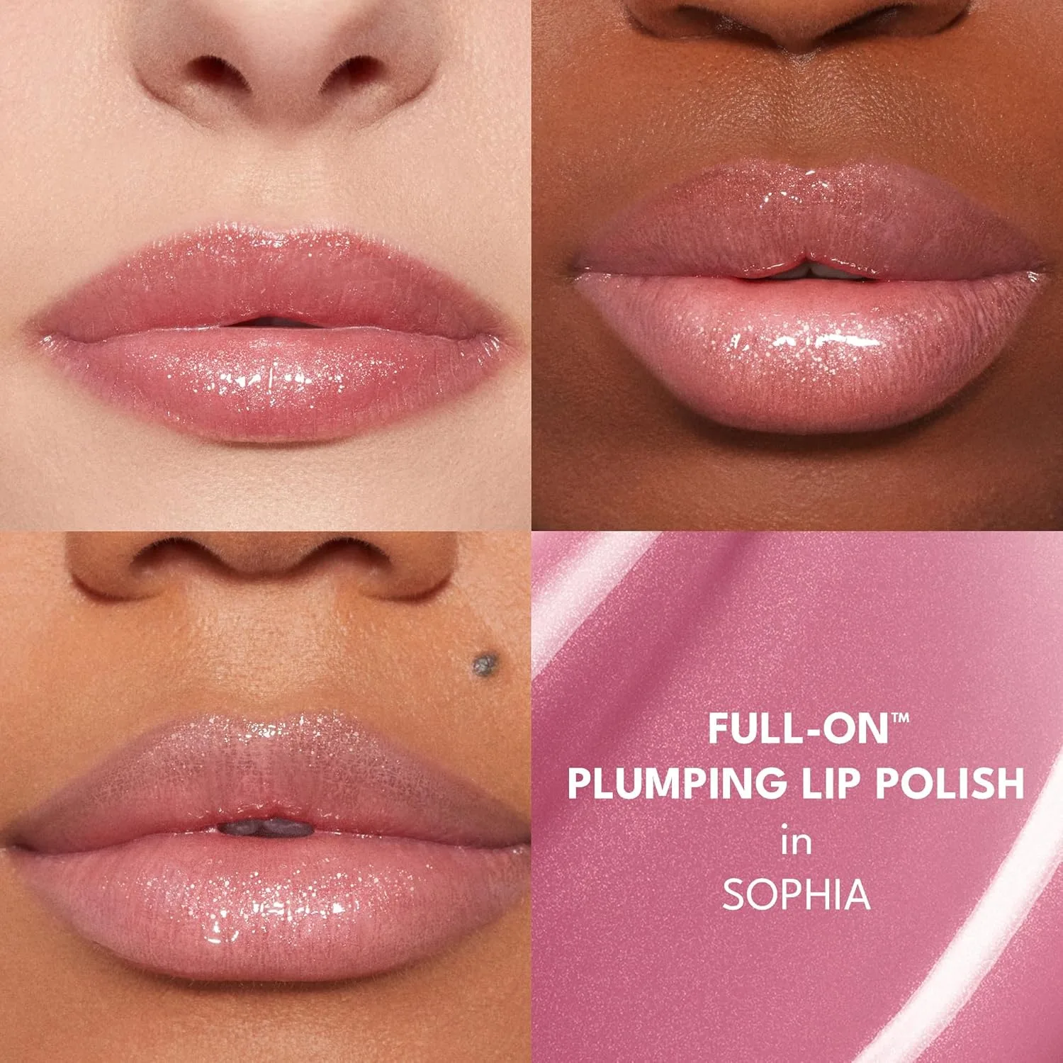 Buxom Full-On Plumping Lip Polish, блеск для губ, тонирующий блеск для губ, формула с пептидами и витамином Е для придания губам объема и увлажнения. 4,4 мл (1 шт.), AL Sophia (Mauve pink shimmer) — фото 3