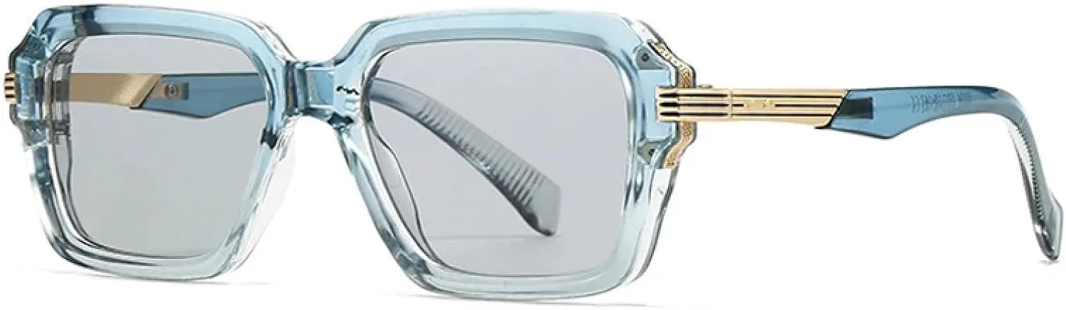 

Мужские двухцветные солнцезащитные очки с заклепками, женские градиентные солнцезащитные очки с защитой от УФ-излучения UV400 в стиле панк DSVIGF, Blue Light Grey