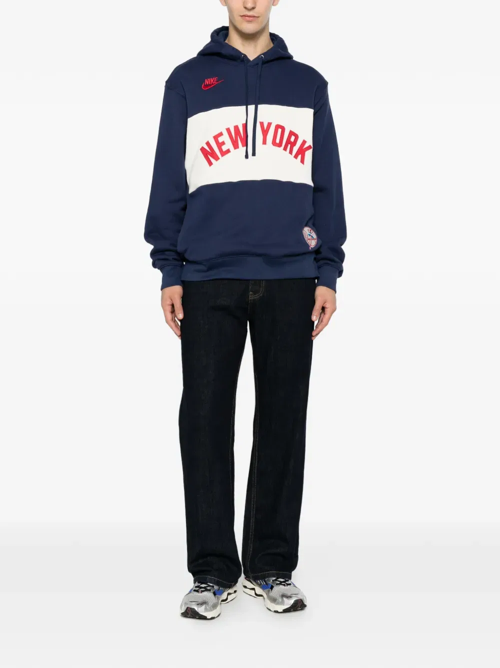 X mlb cooperstown legacy new york yankees drawstring hoodie Nike, синий — фото 2