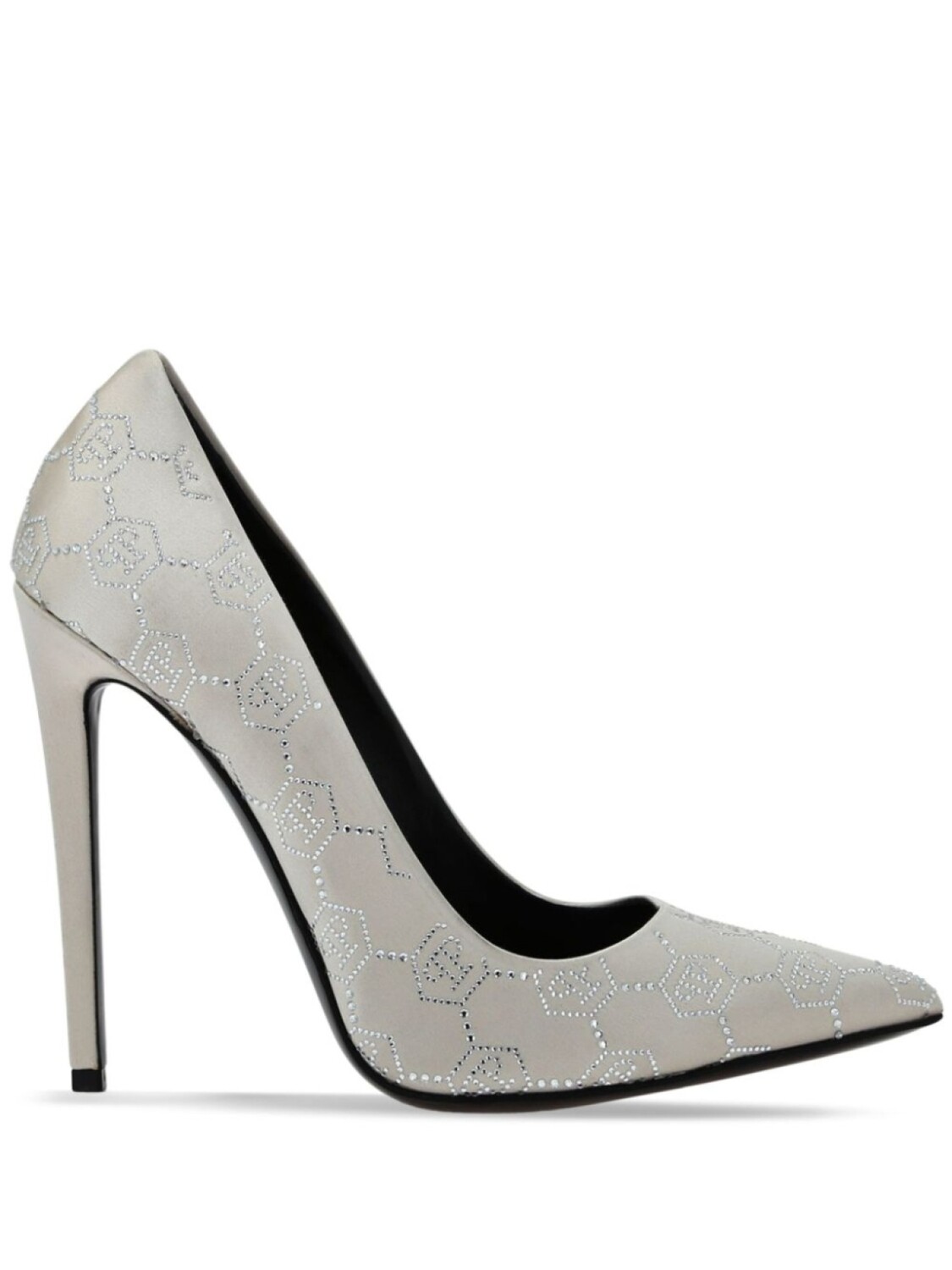 Philipp Plein туфли Decollete Monogram Strass, нейтральный