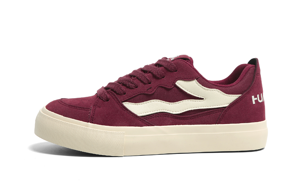 

HUANQIU Амортизирующие износостойкие легкие нескользящие низкие скейтерские кроссовки мужские бордовые, цвет Burgundy