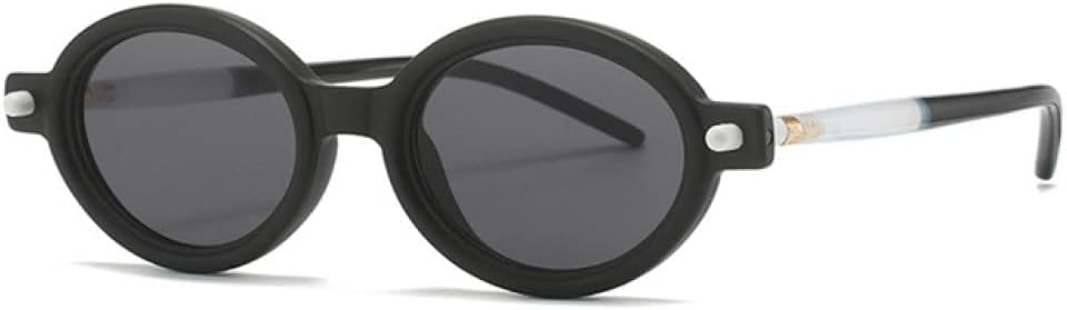 

Женские солнцезащитные очки овальной формы с защитой от УФ-излучения UV400, винтажные, светло-серые, мужские солнцезащитные очки с заклепками generic, Matte Black Gray