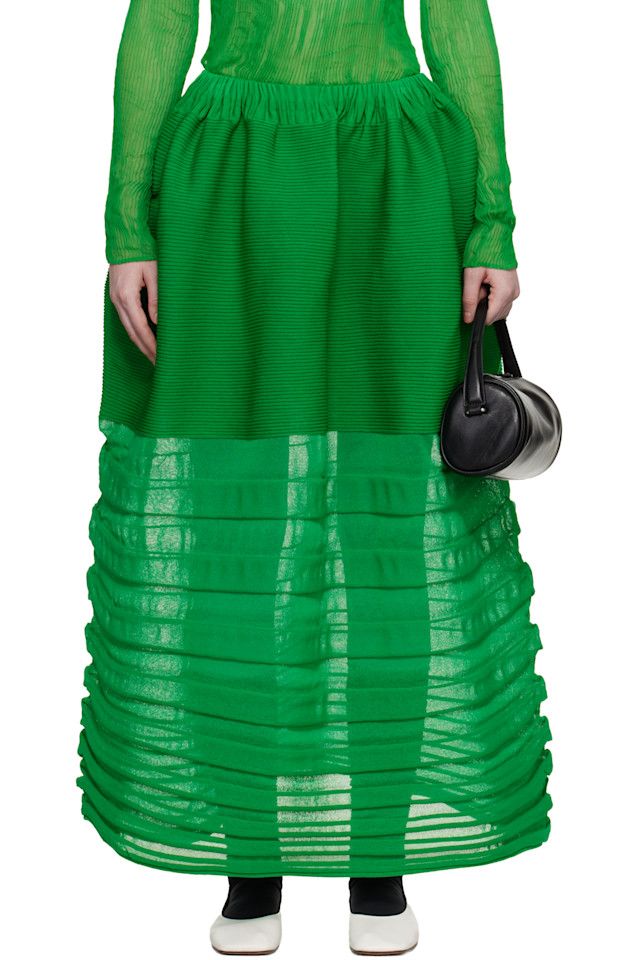 

Вязаная юбка миди «Декабрь» Issey Miyake, зеленый