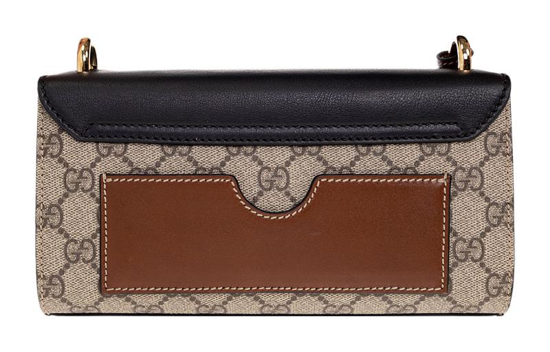 Женская сумка через плечо GUCCI с замком и кожаной отделкой — фото 3
