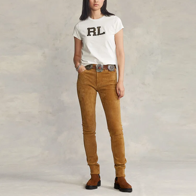 Футболка женская White с круглым вырезом, прямой крой Polo Ralph Lauren — фото 3