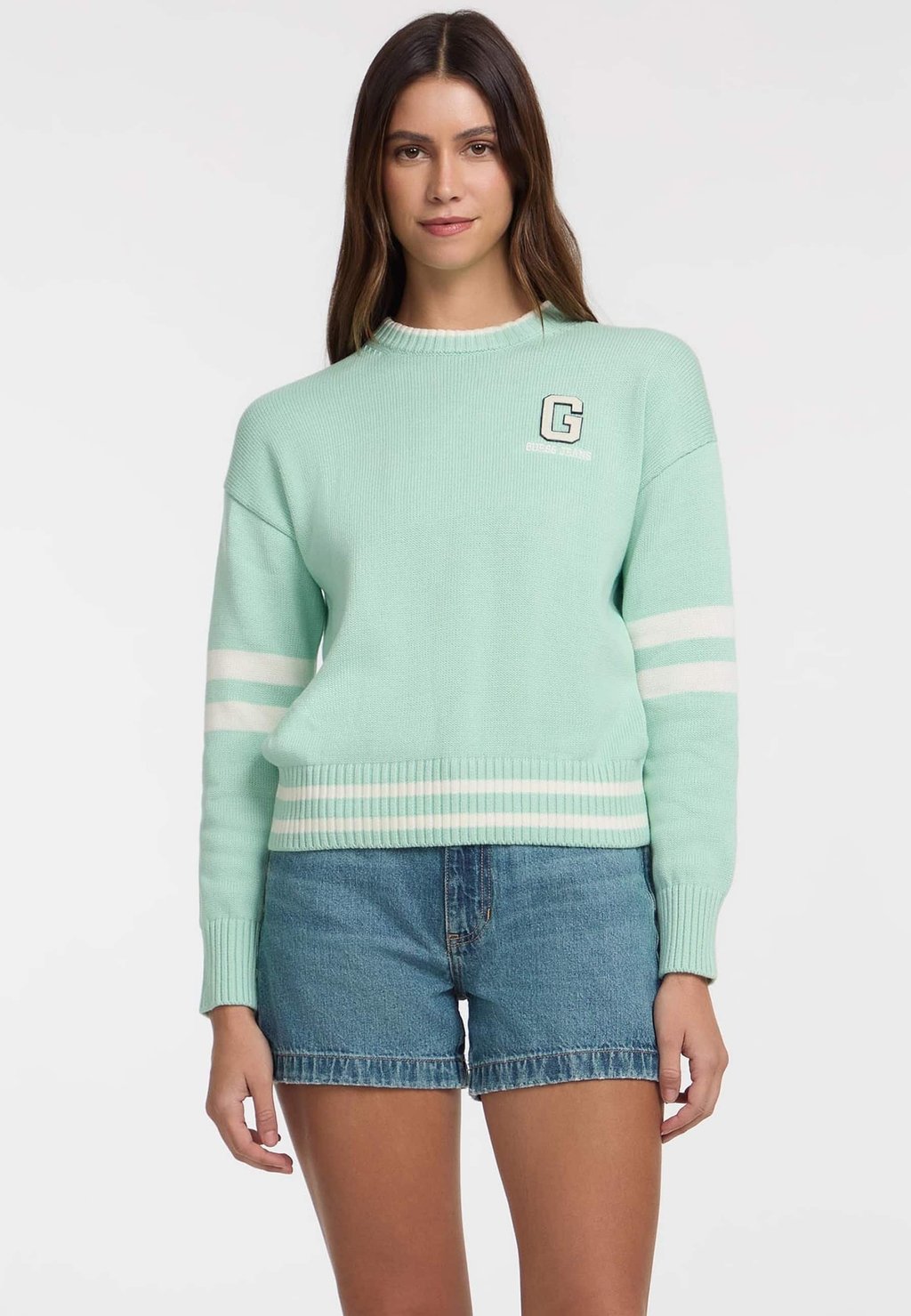 

Свитер LOGO-PATCH Guess Jeans, зеленый