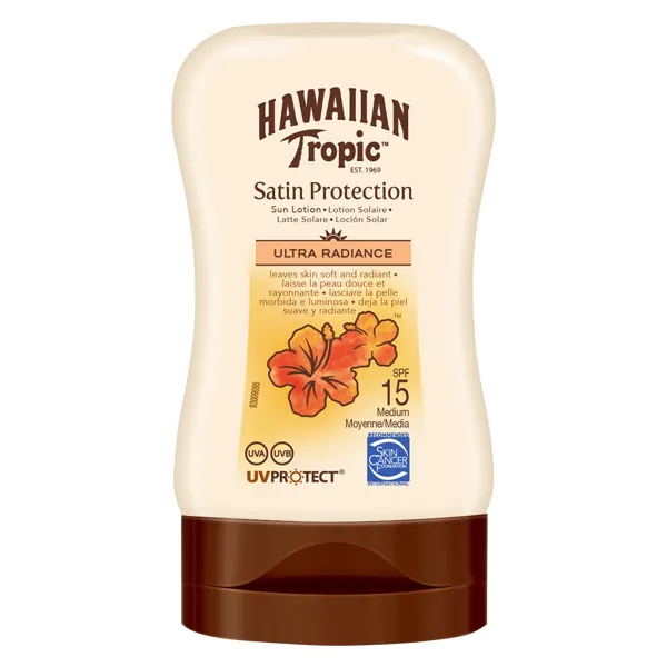 

Водостойкое солнцезащитное молочко в дорожном формате Satin Protection Sun Lotion Spf 15 Hawaiian Tropic, 100 ml