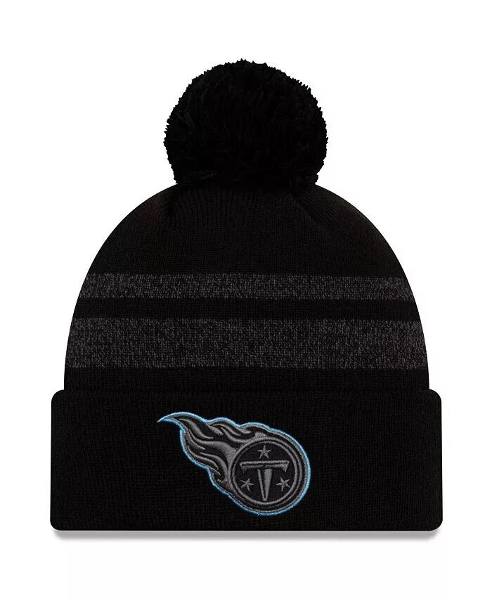 

Мужская черная шапка Tennessee Titans Dispatch с манжетами и помпоном New Era