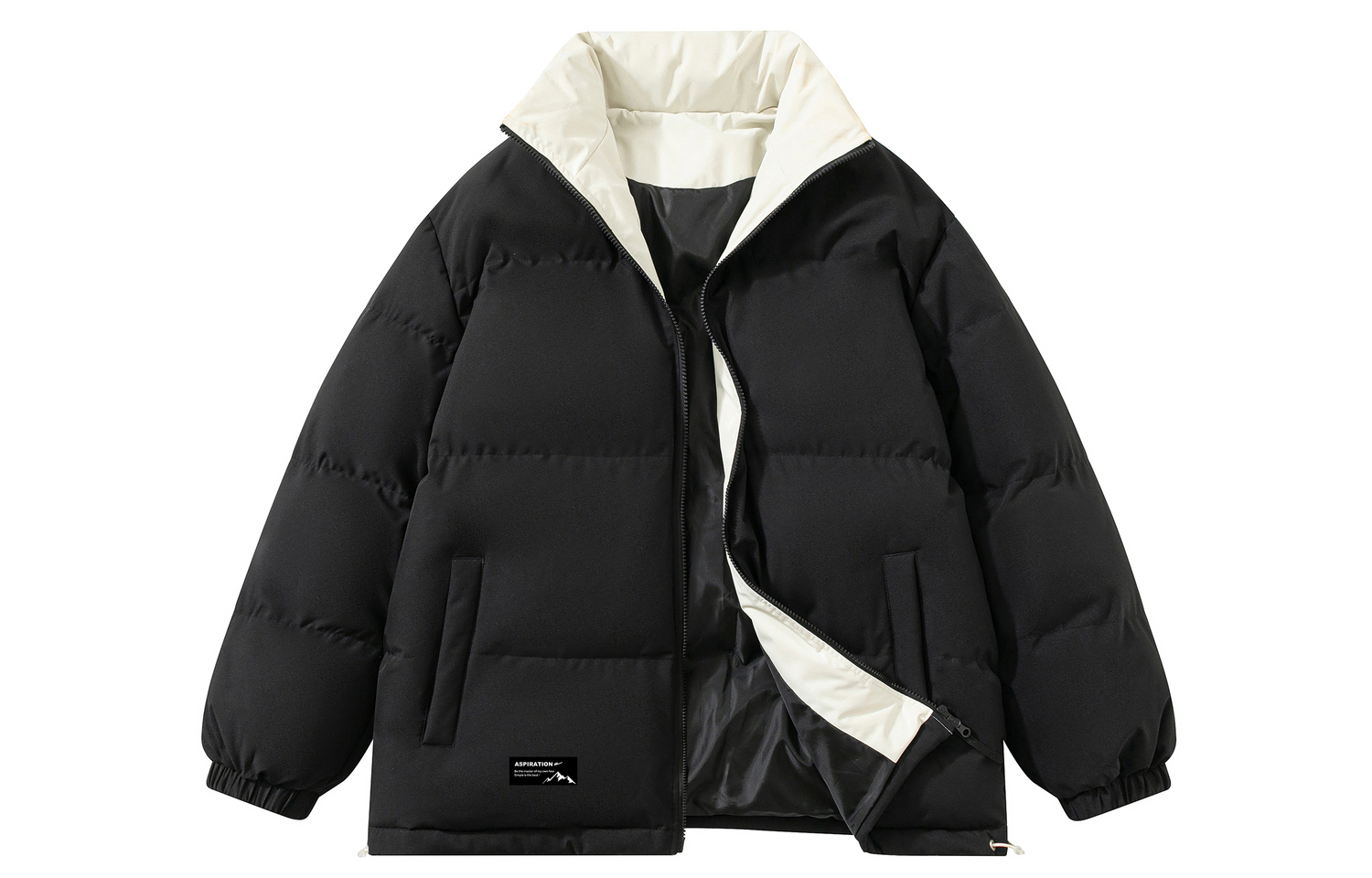 

Пуховик унисекс Huichao Open Ended Smile Collection WARRIOR, черный/хаки (upgraded thickened)