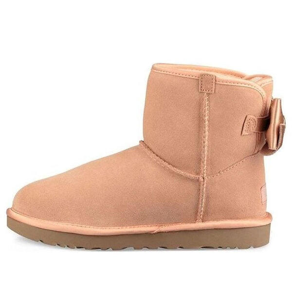 Сапоги UGG с атласным бантом, красный